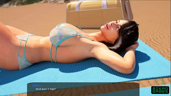 Curtindo um dia na praia com a morena safada