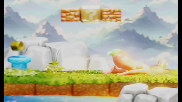 Tiny plumber fights to climb out blonde's butt&ndash; 3d nsfw animation 