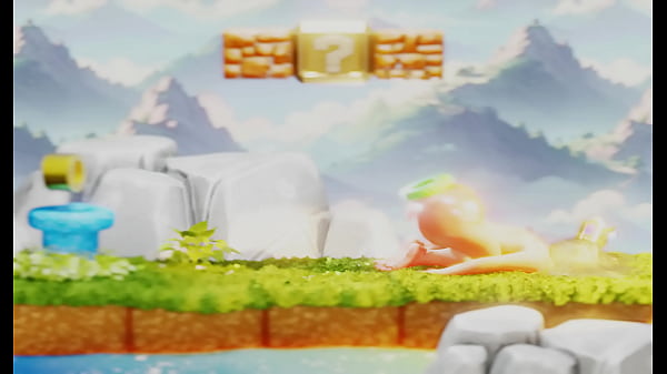 Tiny plumber fights to climb out blonde's butt&ndash; 3d nsfw animation 