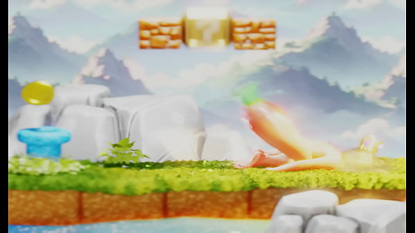 Tiny plumber fights to climb out blonde's butt&ndash; 3d nsfw animation