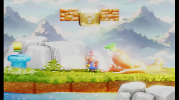 Tiny plumber fights to climb out blonde's butt&ndash; 3d nsfw animation 