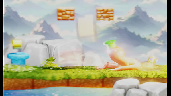 Tiny plumber fights to climb out blonde's butt&ndash; 3d nsfw animation