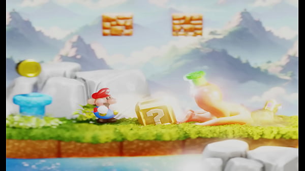 Tiny plumber fights to climb out blonde's butt&ndash; 3d nsfw animation