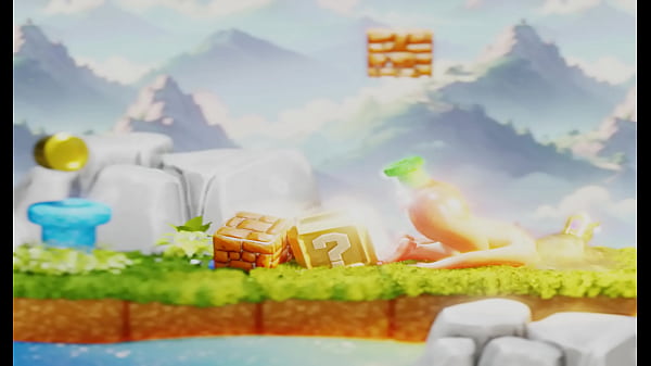 Tiny plumber fights to climb out blonde's butt&ndash; 3d nsfw animation