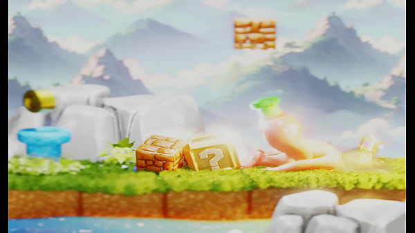 Tiny plumber fights to climb out blonde's butt&ndash; 3d nsfw animation 