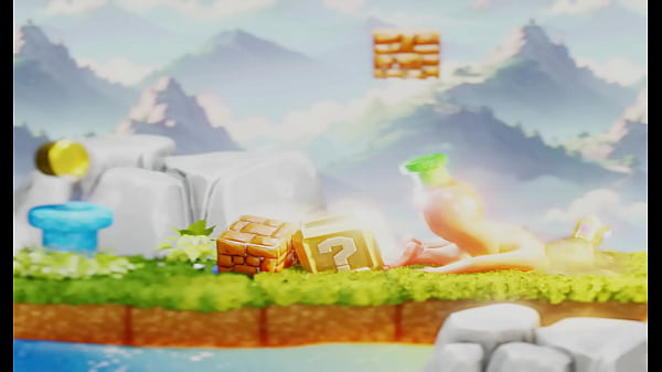 Tiny plumber fights to climb out blonde's butt&ndash; 3d nsfw animation