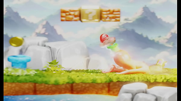 Tiny plumber fights to climb out blonde's butt&ndash; 3d nsfw animation