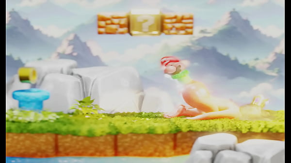 Tiny plumber fights to climb out blonde's butt&ndash; 3d nsfw animation 