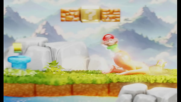 Tiny plumber fights to climb out blonde's butt&ndash; 3d nsfw animation