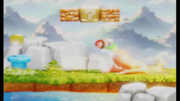 Tiny plumber fights to climb out blonde's butt&ndash; 3d nsfw animation