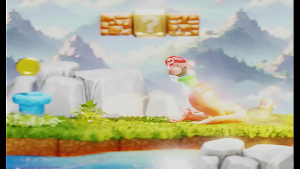 Tiny plumber fights to climb out blonde's butt&ndash; 3d nsfw animation