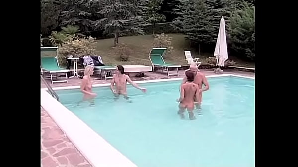 these 2 sluts getass fucked in a4some by the pool