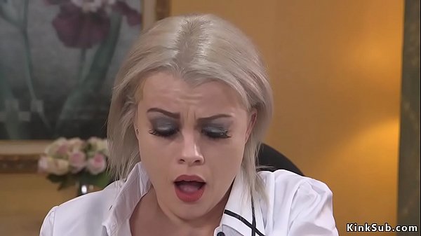 Blonde caught masturbate then bdsm_fucked