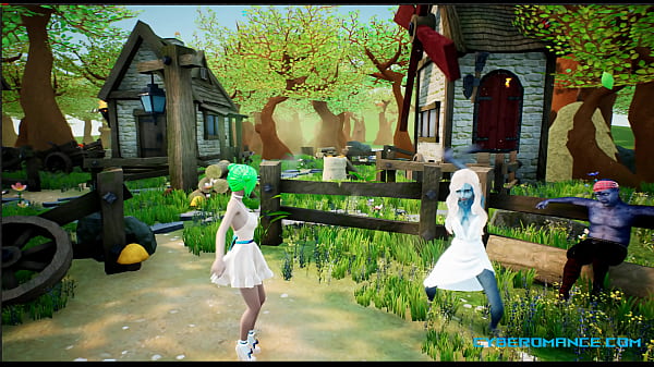 Cyberomance Stylized_Village_with Manga characters