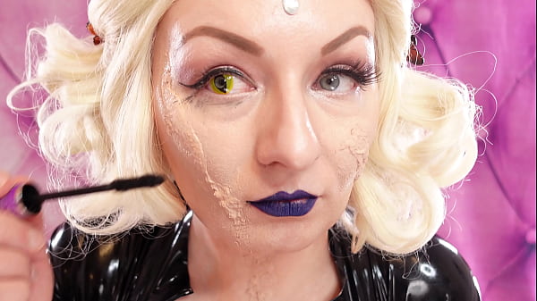 Make up with scars in process with liquid latex and cottonwool