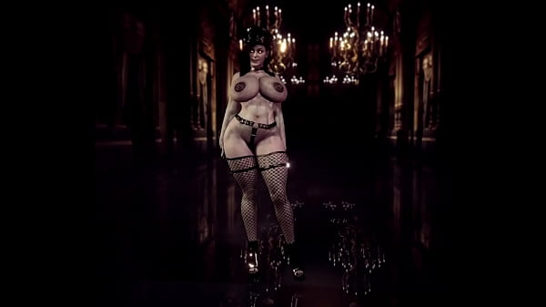 Curvy mistress LadyDimitrescu donned latexoutfit_and posed in castle