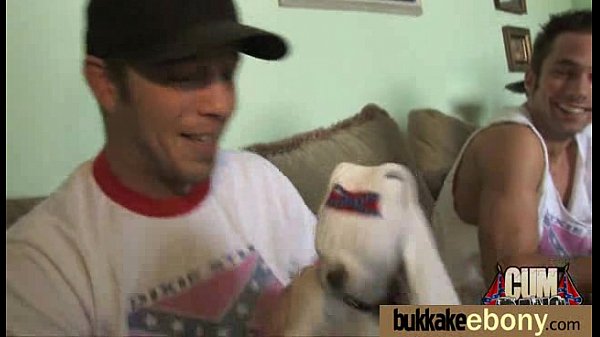 Ebony gets group cumshots 12