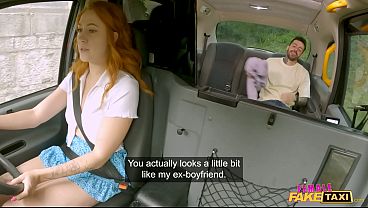 Nonton Female Fake Taxi - Pretty Ginger Driver Fucks Her Passenger Getting Back At Cheating Boyfriend Hot Sex On Back Seat thumbnail