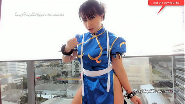 Sexy cosplayer gamer girl dressed as chun li from street fighter giving the best joi jerl off instructions in public this video will turn you on so fuckig much
