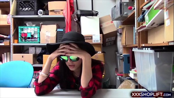 After thousands of dollars of merchandise was stolen this petite shoplifter was fucked hard by two officer in the back room of the mall 