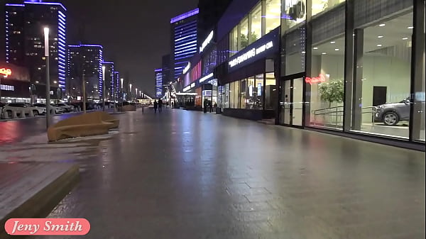 JenySmith naked in snow fall walking through the_city