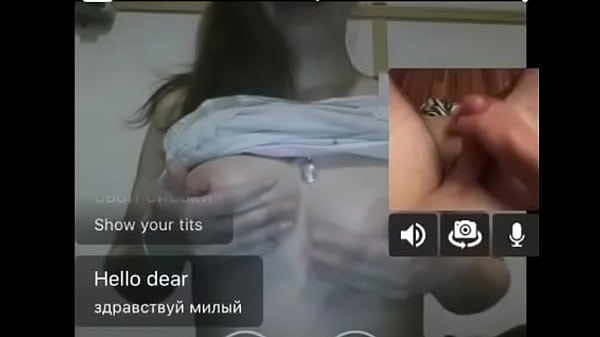 Sexy milf shows boobs on cam while stud jerks off