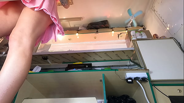 Stupid and attractive girl upskirted at work pov voyeur camera 