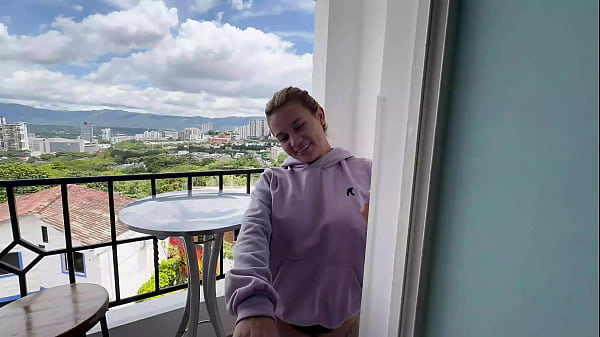 My horny stepbrother masturbates while he spies on me and fucks me with his big cock until he makes me creampie