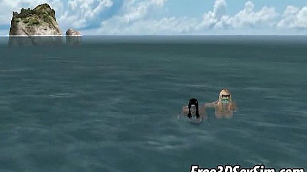 Hot 3d blonde mermaid getting fucked on a boat