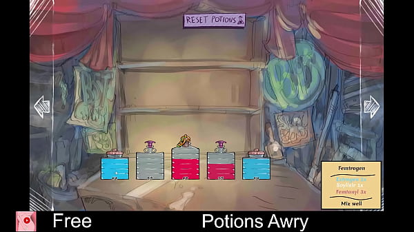 Potions awry free game itchio puzzle adult drag and drop genderbending hand drawn hyper proportions no ai nsfw potions transformation transgender 