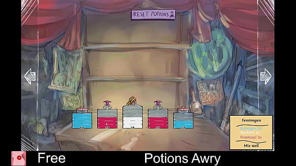 Potions awry free game itchio puzzle adult drag and drop genderbending hand drawn hyper proportions no ai nsfw potions transformation transgender 