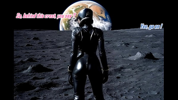 Beautiful ginger milf in a black leather catsuit blowing a dick in a spacetruck on moon surface ai illustrated leather porn dream