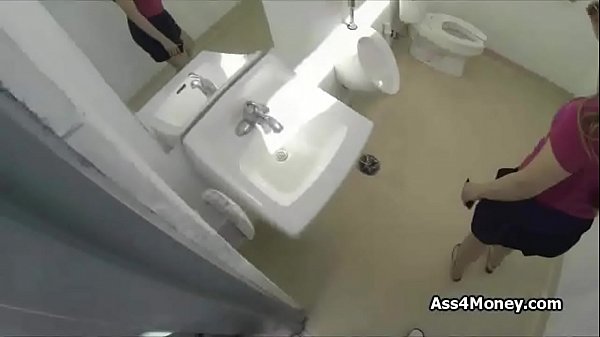 Public bathroom quickie with broke teen