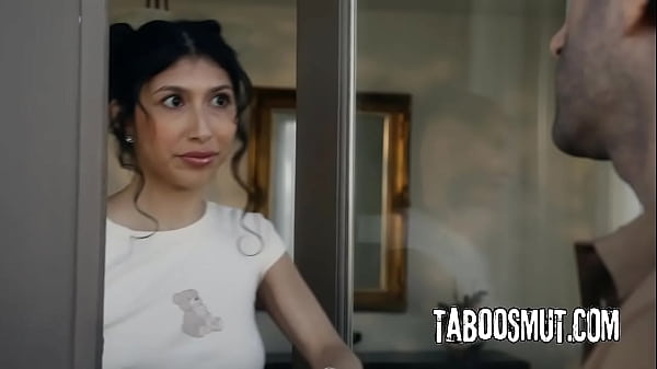 Brunette slut expresses her lust for the delivery guy making him fuck her