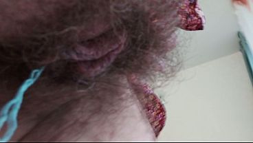 Playing With A Tampon In A Hairy Pussy, Close-up thumbnail
