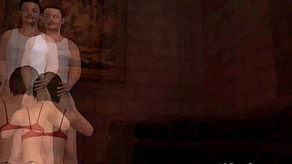 A hot 3D brunette gets tit fucked by a big cock 