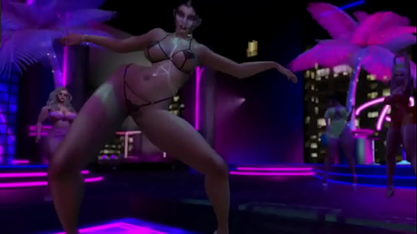 Exhibitionist in microbikini clubbing and dancing 
