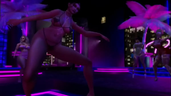 Exhibitionist in microbikini clubbing and dancing