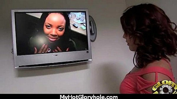 Black chick blows & fucks cock on a naughty gloryhole 8 
