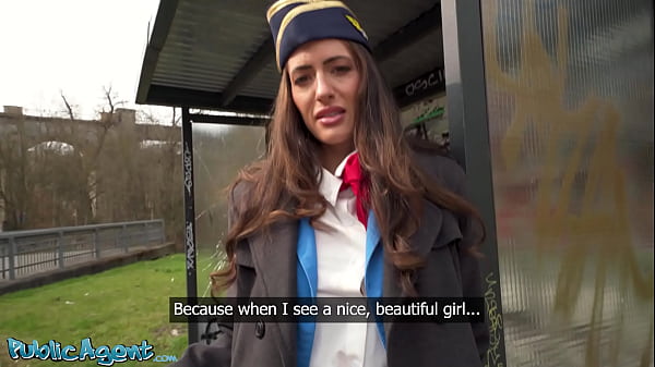 Play MP4 - Public Agent - Big tits brunette air hostess Coco Bae POV blowjob hot sex outdoors fast hard fuck