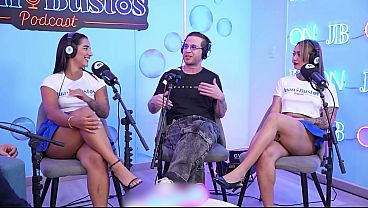 FFM THREESOME My girlfriend and I get horny and pound NataliaGarcia s pussy on a podcast until she cums