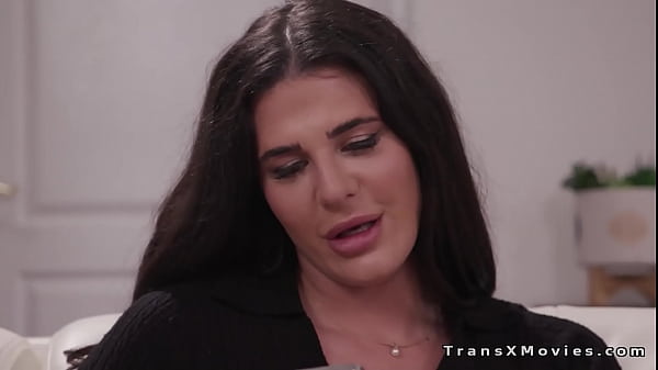 Shemale babysitter sucking cock then getting anal fuck