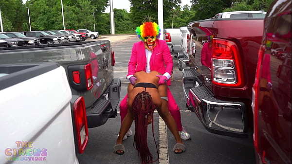 Gibby The Clown Fucks Two Ebony Pornstars At A Landmark Dealership thumbnail