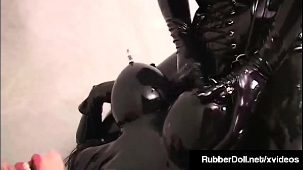 Lesbian dom & slave rubberdoll & k la have an odd encounter with hot black latex outfits open crotches & shiny sexual caresses to bust your nut full video & rubberdoll live