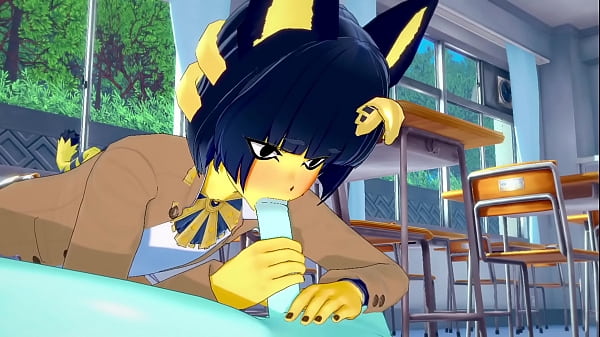 Anima Crossing Yaoi - Ankha (Boy) with MoonCat 