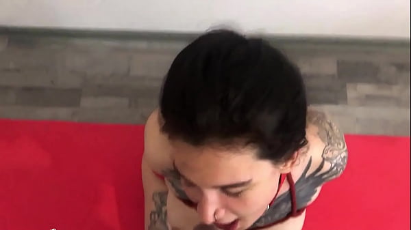 Obedient slave deepthroat huge dick facial