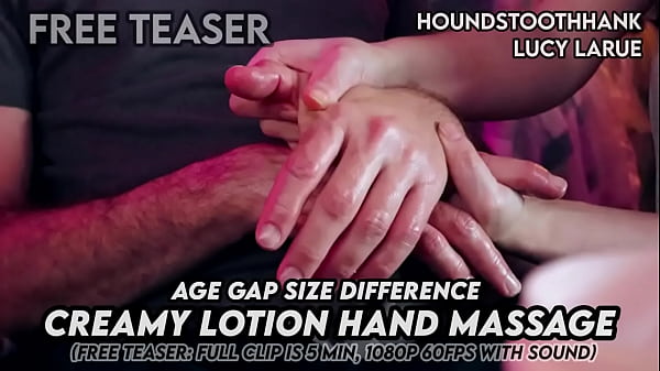 Age gap size difference creamy lotion hand massage