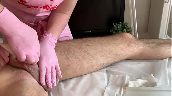 Involuntary Cumming With A Beautiful Dick Shocked Me During Depilation thumbnail