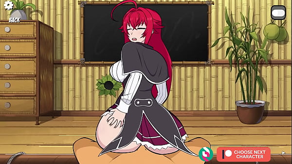 Rias sucks dick and ridesin reverse cowgirl