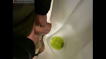 Amateur Redhead Guy Caught Pissing In A Public Toilet's Urinal - He Then Quickly Plays With His Cock Before Leaving thumbnail